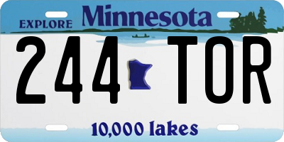 MN license plate 244TOR