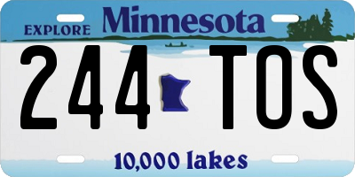 MN license plate 244TOS