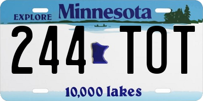 MN license plate 244TOT