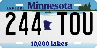 MN license plate 244TOU