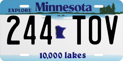 MN license plate 244TOV
