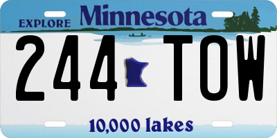MN license plate 244TOW