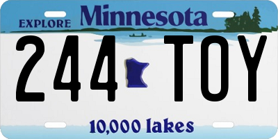 MN license plate 244TOY