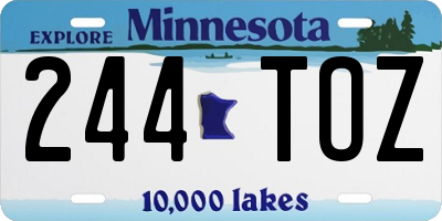 MN license plate 244TOZ