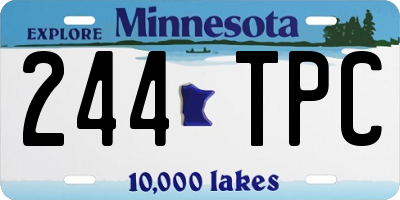 MN license plate 244TPC