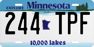 MN license plate 244TPF