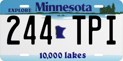 MN license plate 244TPI