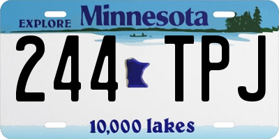 MN license plate 244TPJ