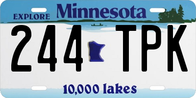 MN license plate 244TPK