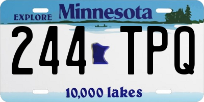 MN license plate 244TPQ