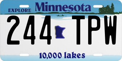 MN license plate 244TPW