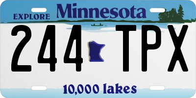 MN license plate 244TPX