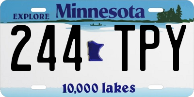 MN license plate 244TPY