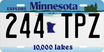 MN license plate 244TPZ