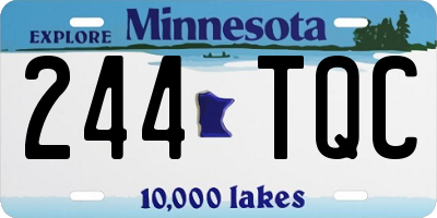 MN license plate 244TQC