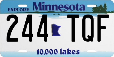 MN license plate 244TQF