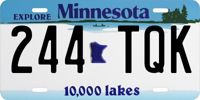MN license plate 244TQK
