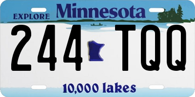MN license plate 244TQQ