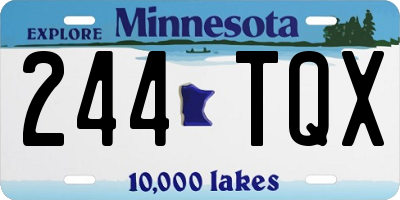 MN license plate 244TQX