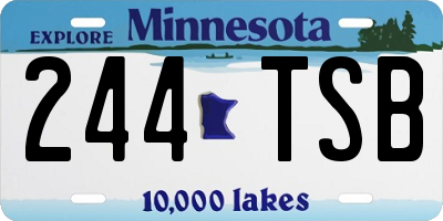 MN license plate 244TSB