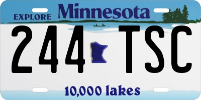 MN license plate 244TSC