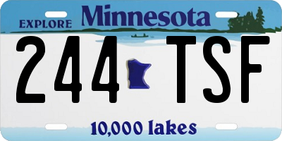 MN license plate 244TSF