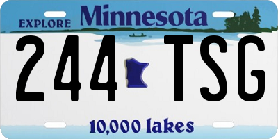MN license plate 244TSG