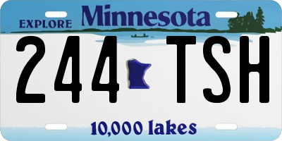 MN license plate 244TSH