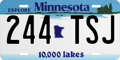 MN license plate 244TSJ