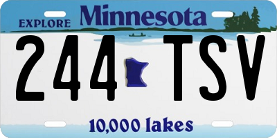 MN license plate 244TSV