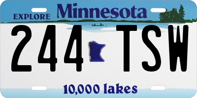 MN license plate 244TSW