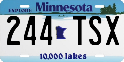 MN license plate 244TSX