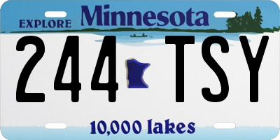 MN license plate 244TSY
