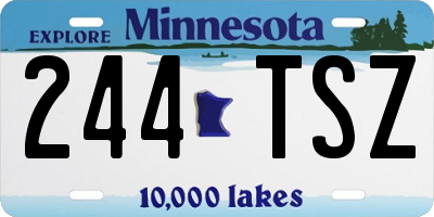 MN license plate 244TSZ