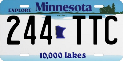 MN license plate 244TTC
