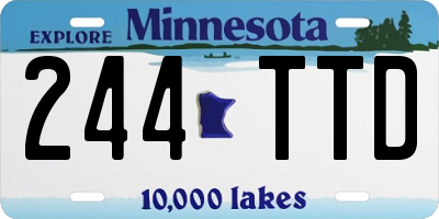 MN license plate 244TTD