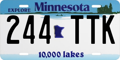 MN license plate 244TTK