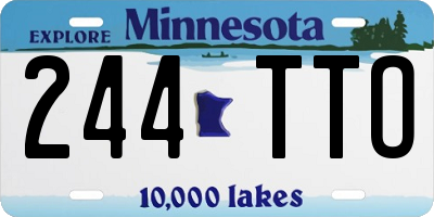 MN license plate 244TTO
