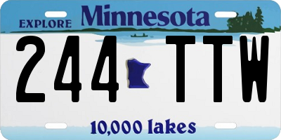 MN license plate 244TTW
