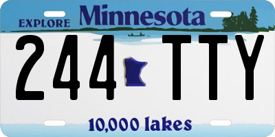 MN license plate 244TTY