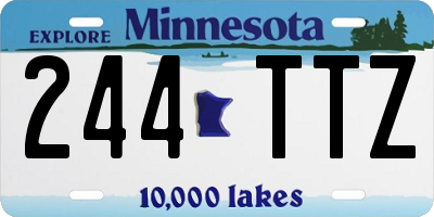 MN license plate 244TTZ