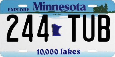 MN license plate 244TUB