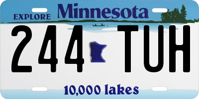 MN license plate 244TUH