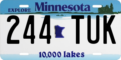 MN license plate 244TUK