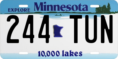 MN license plate 244TUN
