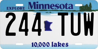 MN license plate 244TUW