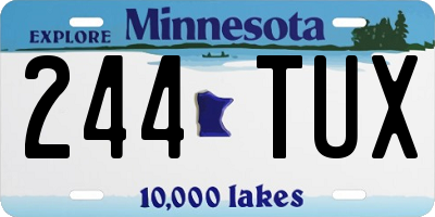 MN license plate 244TUX
