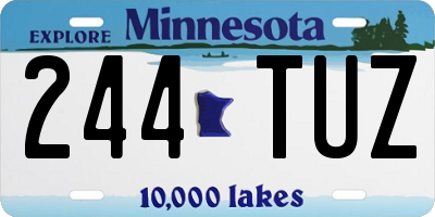 MN license plate 244TUZ