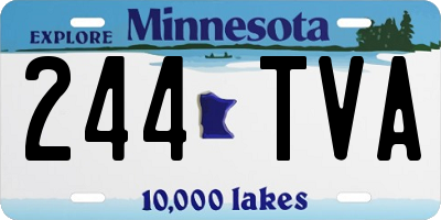 MN license plate 244TVA