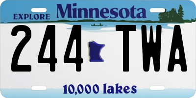 MN license plate 244TWA